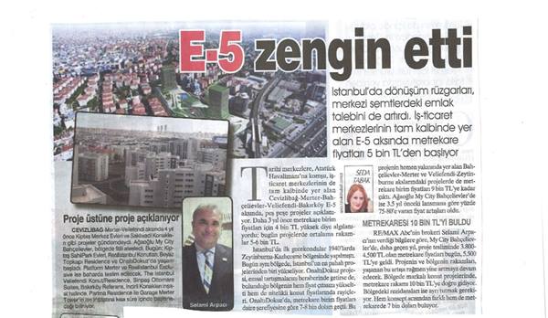 Selami Arpacı RE/MAX ABC - E-5 zengin etti - SABAH GAZETESİ 23.11.2012 haberi