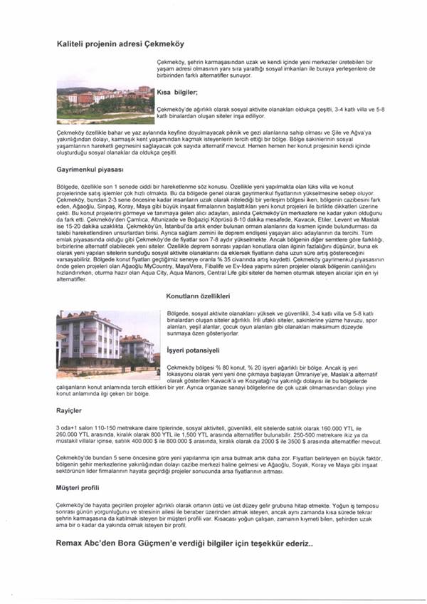 Selami Arpacı RE/MAX ABC - KALİTELİ PROJELERİN ADRESİ ÇEKMEKÖY - ADRES DERGİSİ  haberi